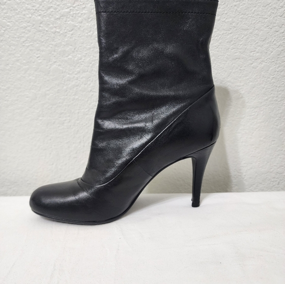Coach Bethie Black Nappa Leather Ankle High Heel Boots Size 6 - Picture 7 of 14